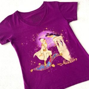 Disney Jasmine & Aladdin Balcony Purple V-Neck Tee